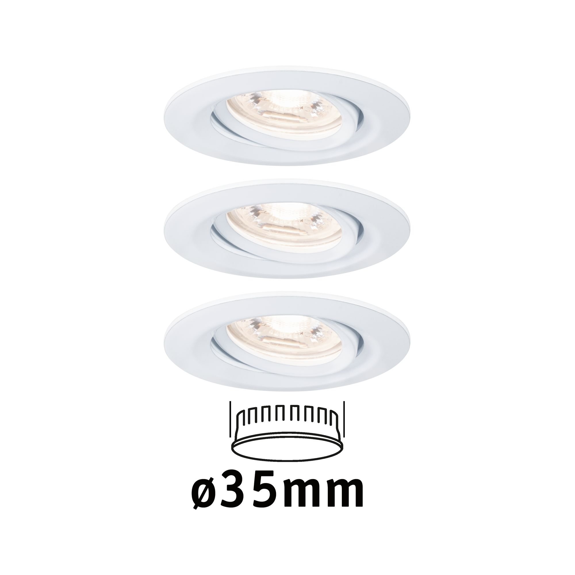 P 94293 LED vestavné svítidlo Nova mini výklopné 3x4W 2.700K bílá mat 230V - PAULMANN