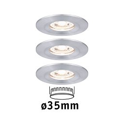 Obrázek pro produkt LED vestavné svítidlo Nova mini nevýklopné IP44 3x4W 2.700K hliník broušený 230V - PAULMANN