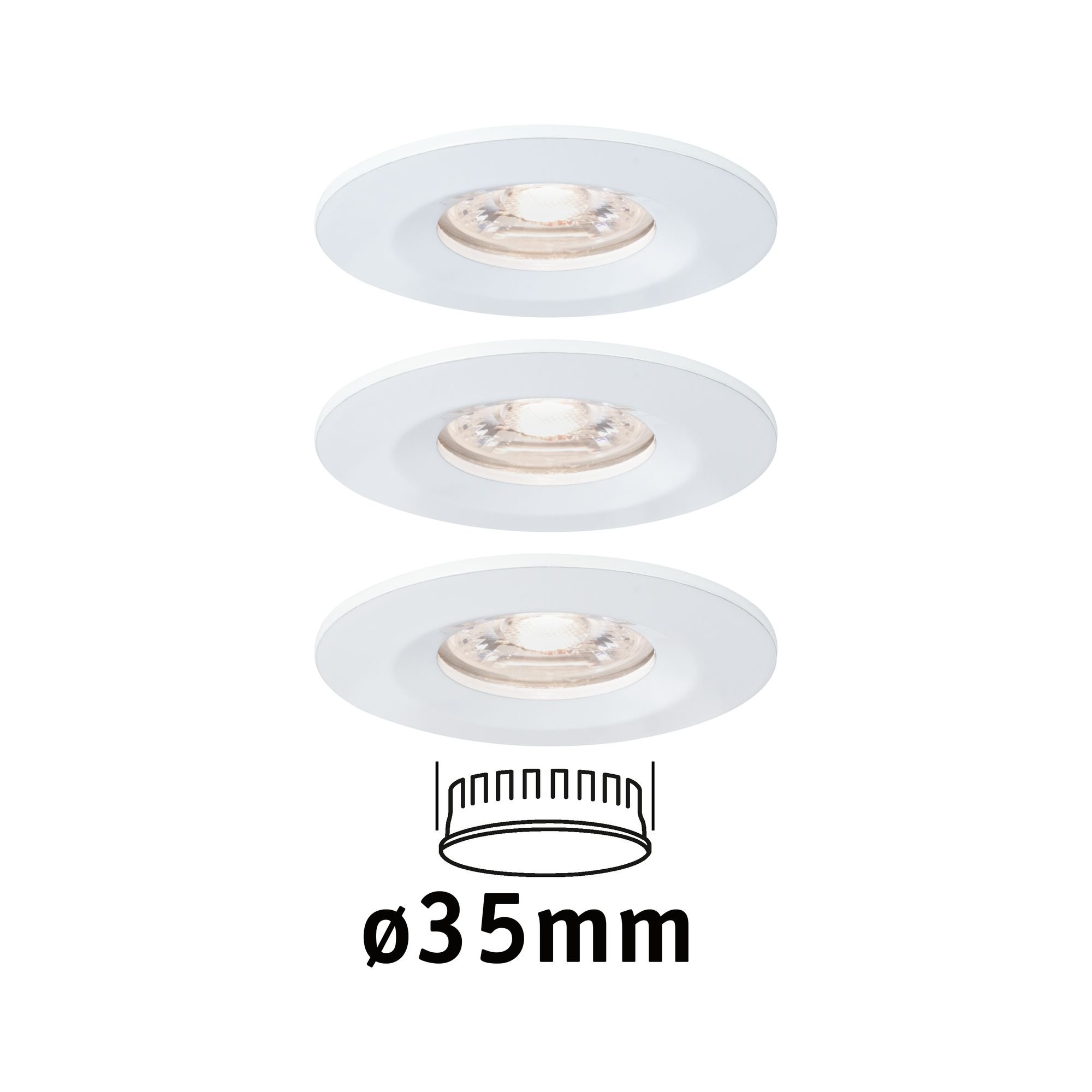 P 94299 LED vestavné svítidlo Nova mini nevýklopné IP44 3x4W 2.700K bílá mat 230V - PAULMANN