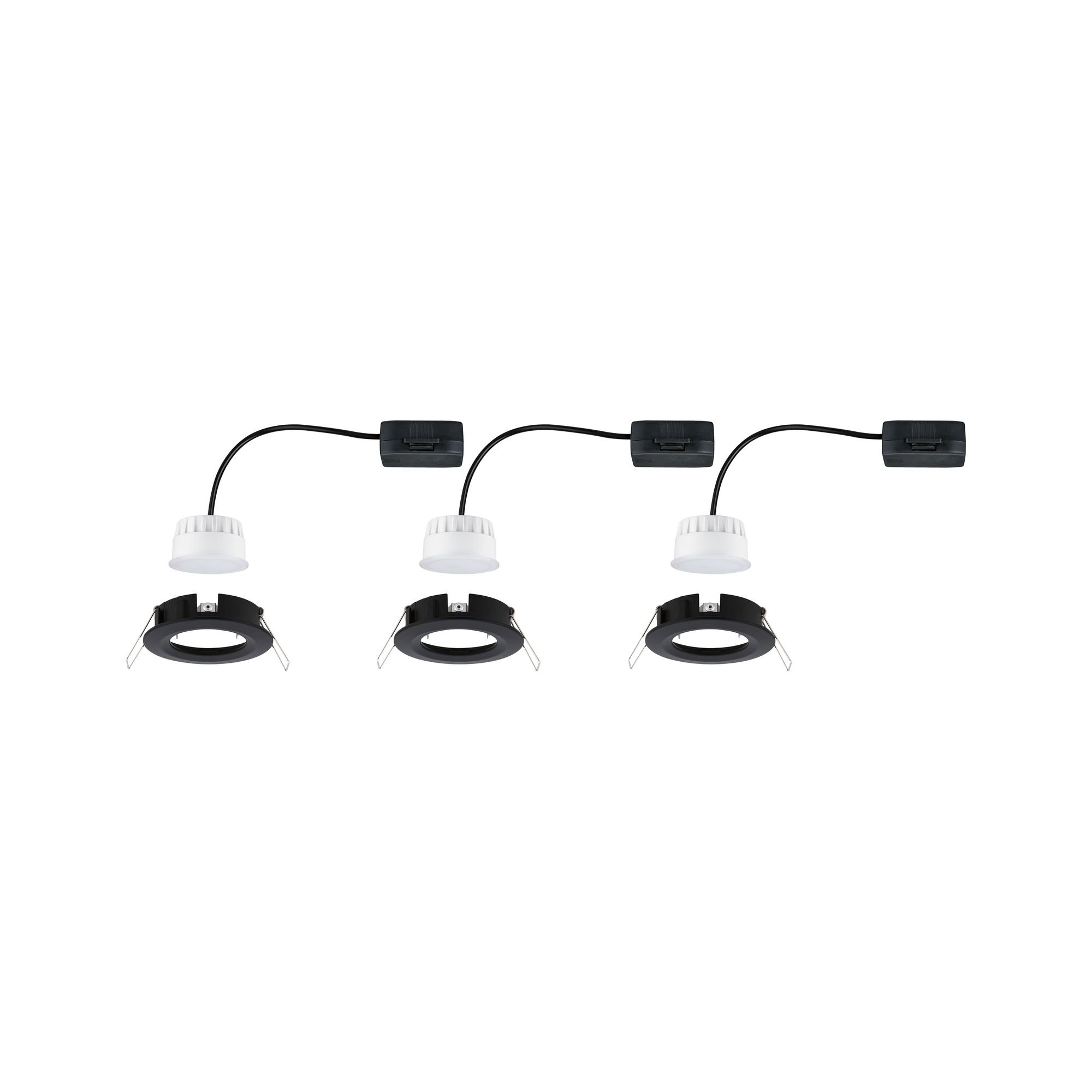 P 94473 LED vestavné svítidlo Nova kruhové 3x6,5W teplá bílá černá/mat nevýklopné 3ks sada - PAULMANN (obrázek 4)