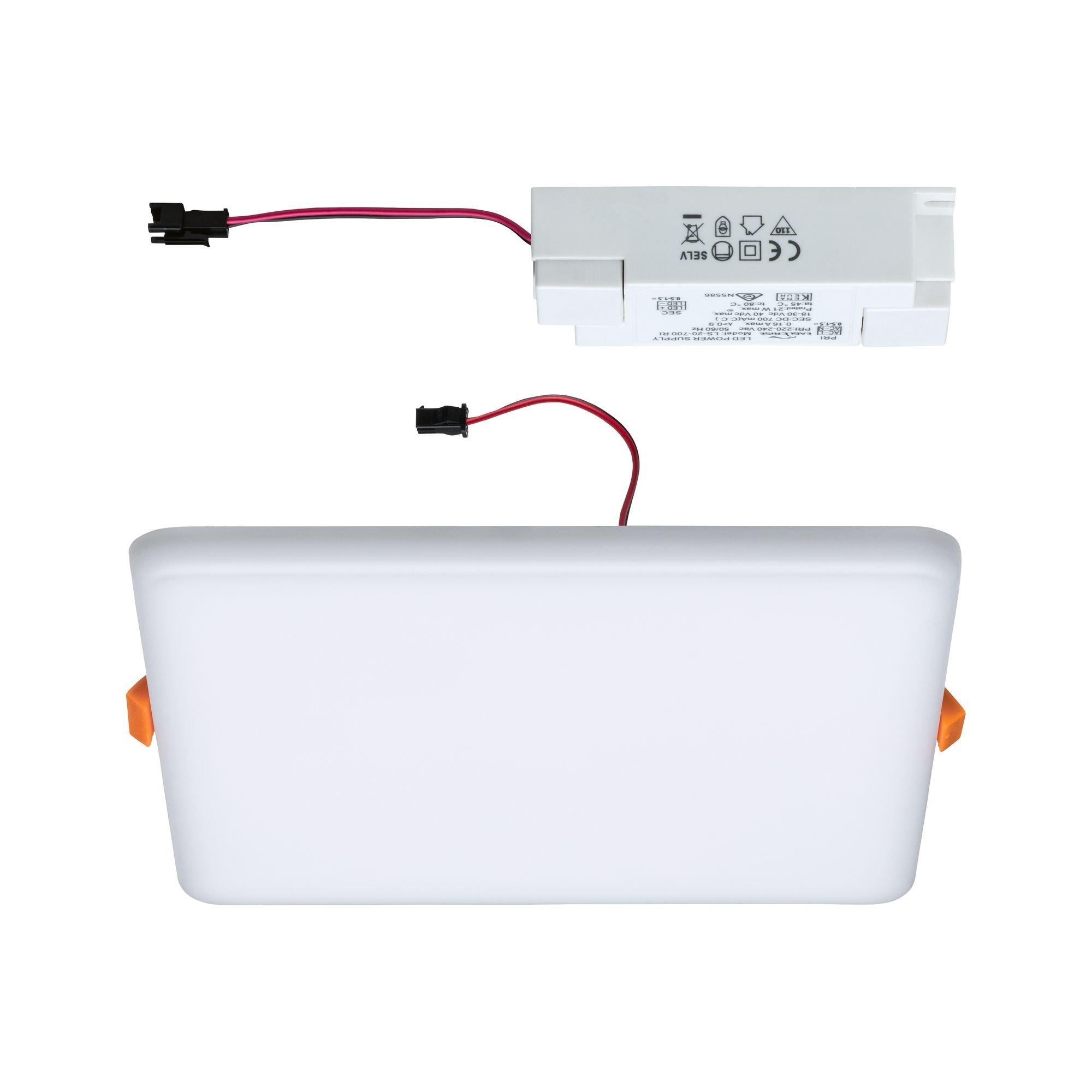 P 92398 LED vestavné svítidlo Veluna VariFit IP44 hranaté 185x185mm 17,5W 4.000K satén - PAULMANN (obrázek 6)