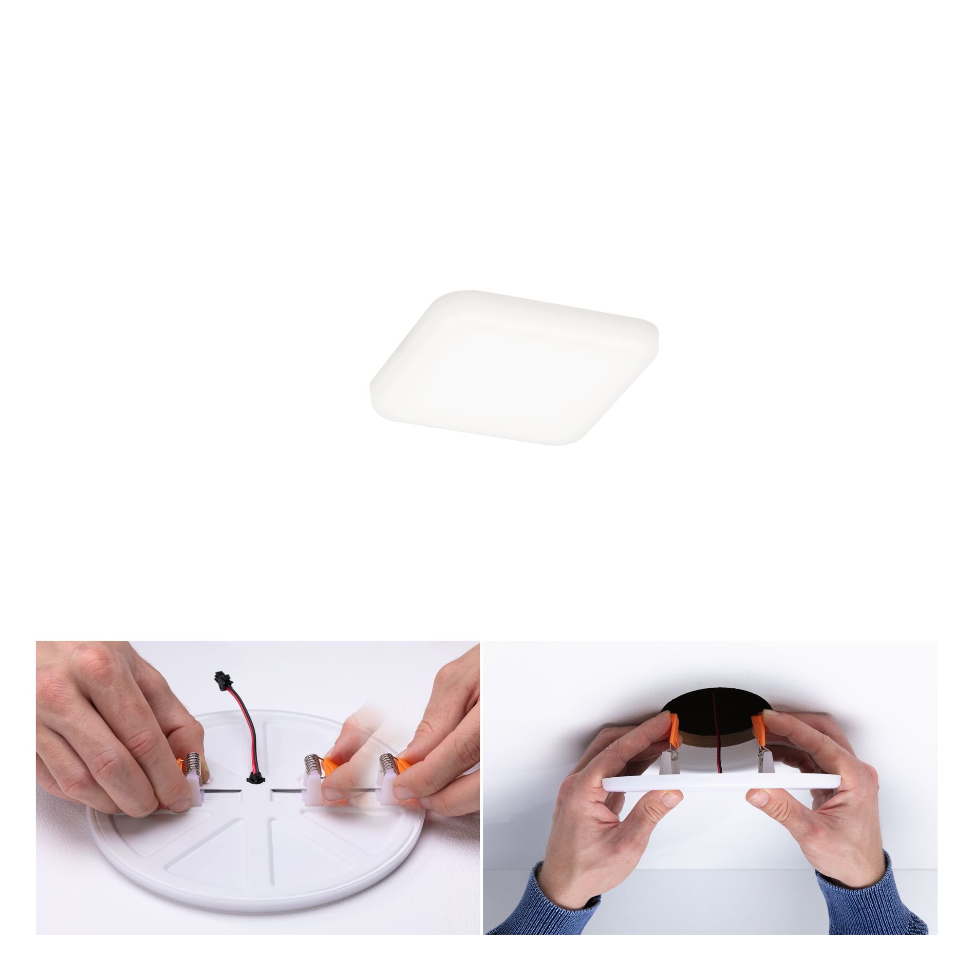 P 92396 LED vestavné svítidlo Veluna VariFit IP44 hranaté 75x75mm 4,5W 4.000K satén - PAULMANN