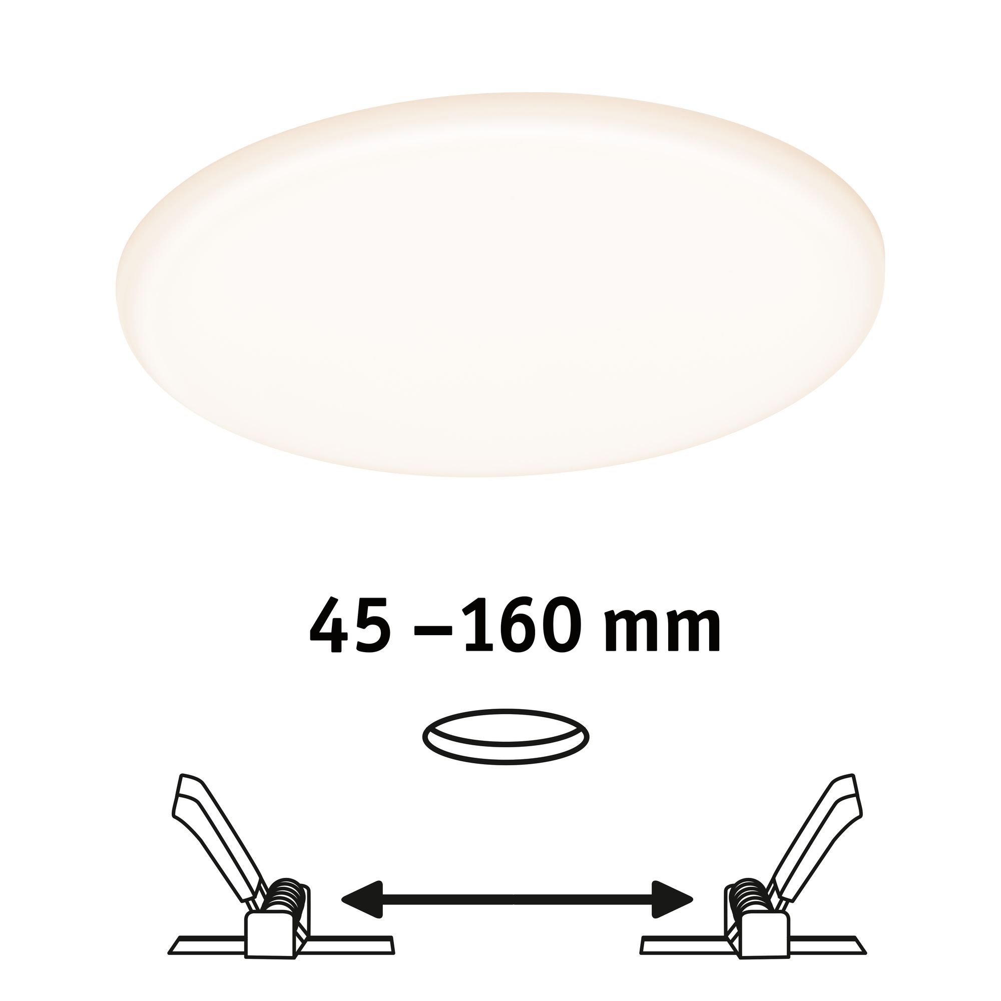 P 92389 LED vestavné svítidlo Veluna VariFit IP44 kruhové 185 17W 3.000K satén - PAULMANN (obrázek 2)