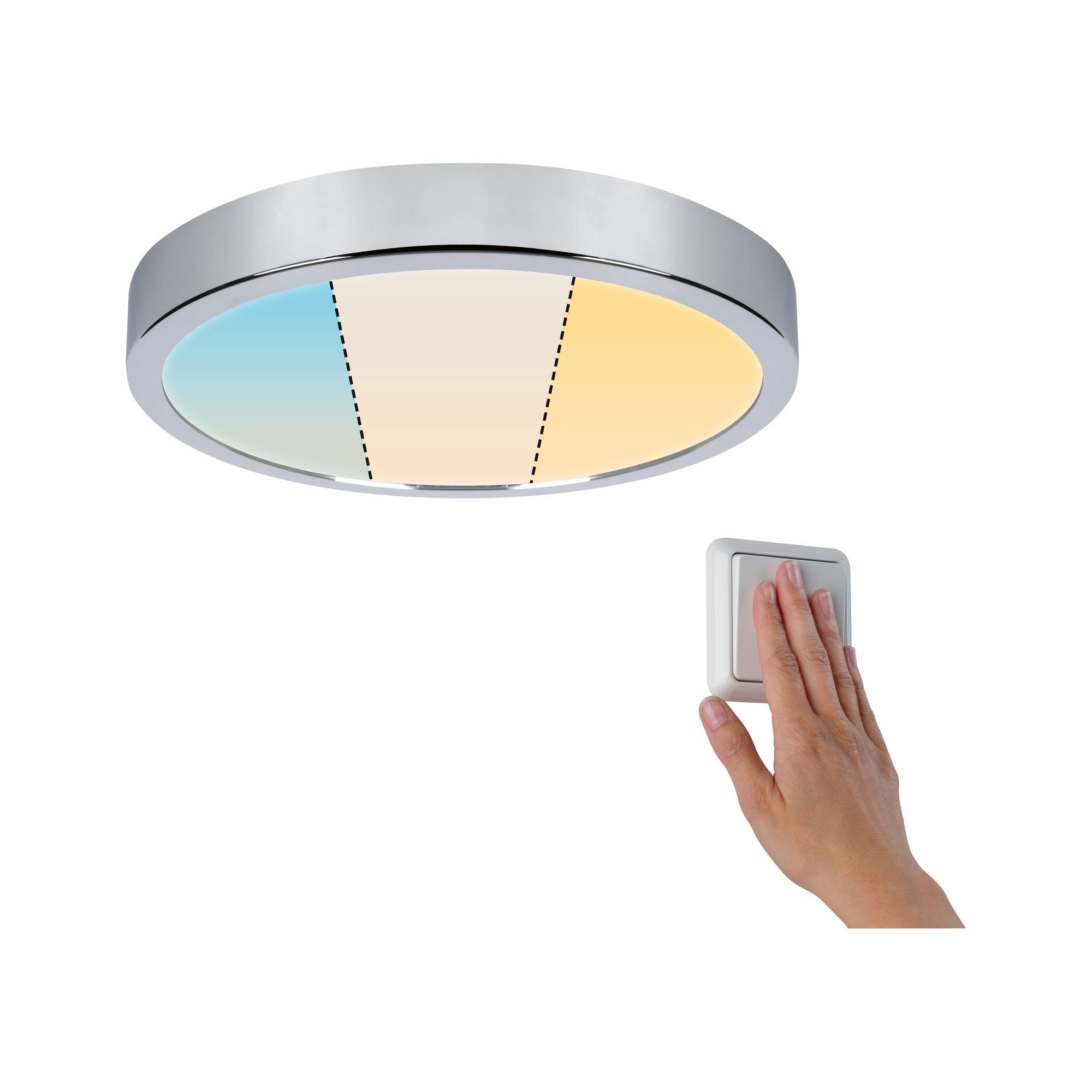 P 78926 LED Panel Aviar IP44 WhiteSwitch kruhové 300 18W 2.700K chrom - PAULMANN
