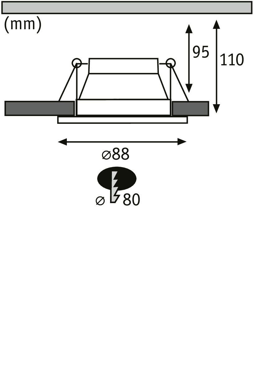 P 93397 Vestavné svítidlo Cole GU10 max. 10W černá/stříbrná mat - PAULMANN (obrázek 2)