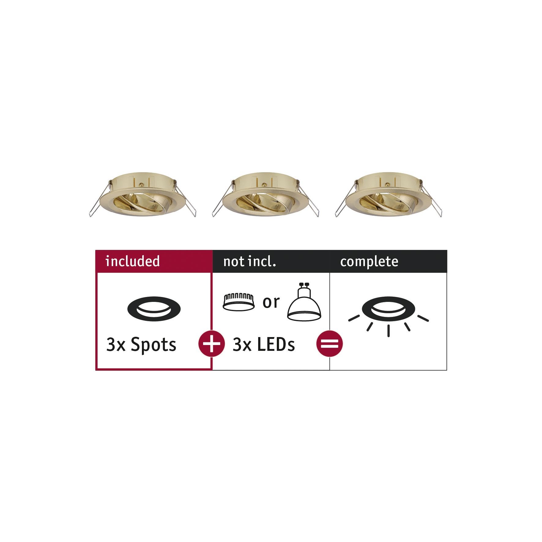P 92489 Vestavné svítidlo Choose spot výklopné max. 10W mosaz kartáčovaná 230V - PAULMANN