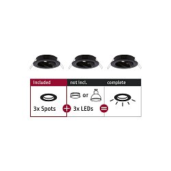 Obrázek pro produkt Vestavné svítidlo Choose spot výklopné max. 10W černá mat 230V - PAULMANN