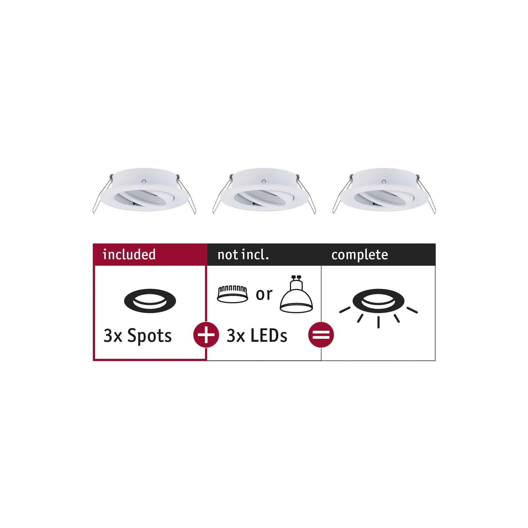 P 92486 Vestavné svítidlo Choose spot výklopné max. 10W bílá mat 230V - PAULMANN