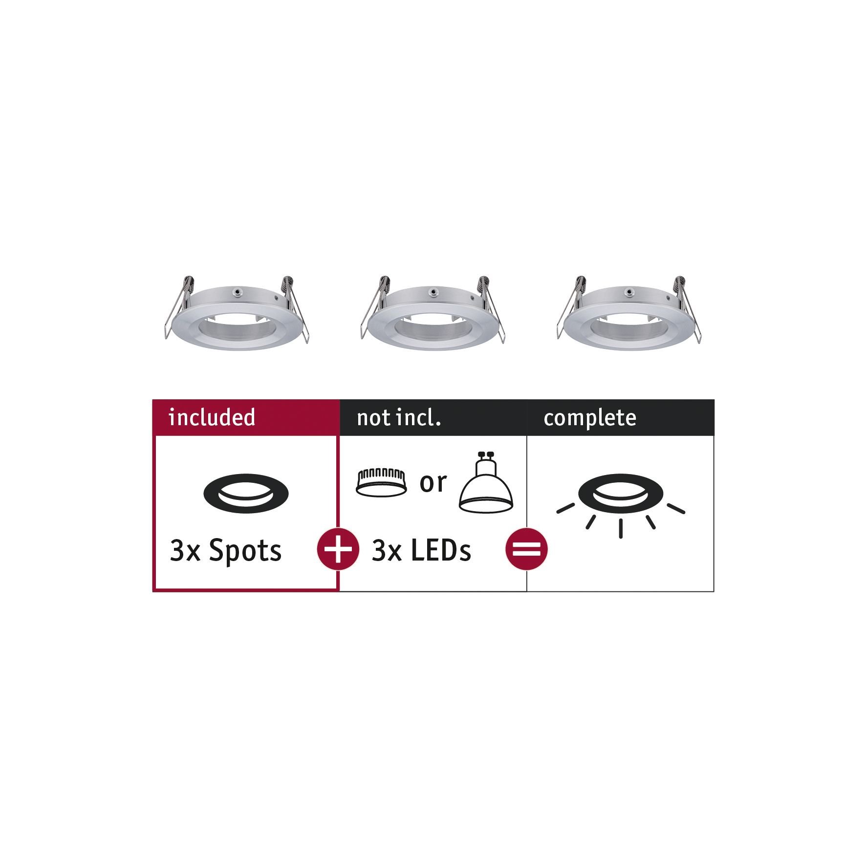 P 92484 Vestavné svítidlo Choose spot nevýklopné max. 10W hliník broušený 230V - PAULMANN
