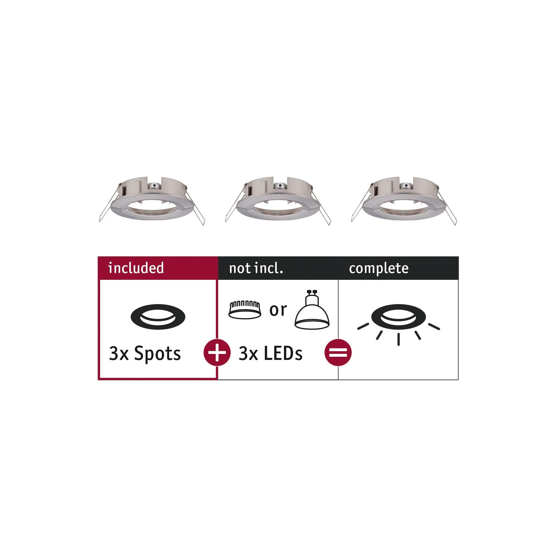 P 92479 Vestavné svítidlo Choose spot nevýklopné max. 10W kov kartáčovaný 230V - PAULMANN