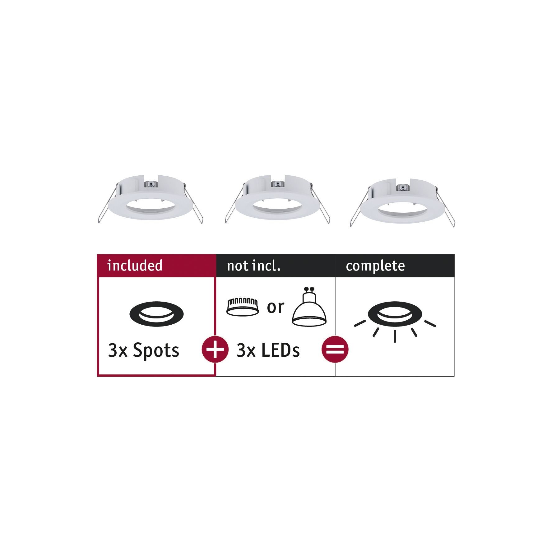 P 92480 Vestavné svítidlo Choose spot nevýklopné max. 10W bílá mat 230V - PAULMANN