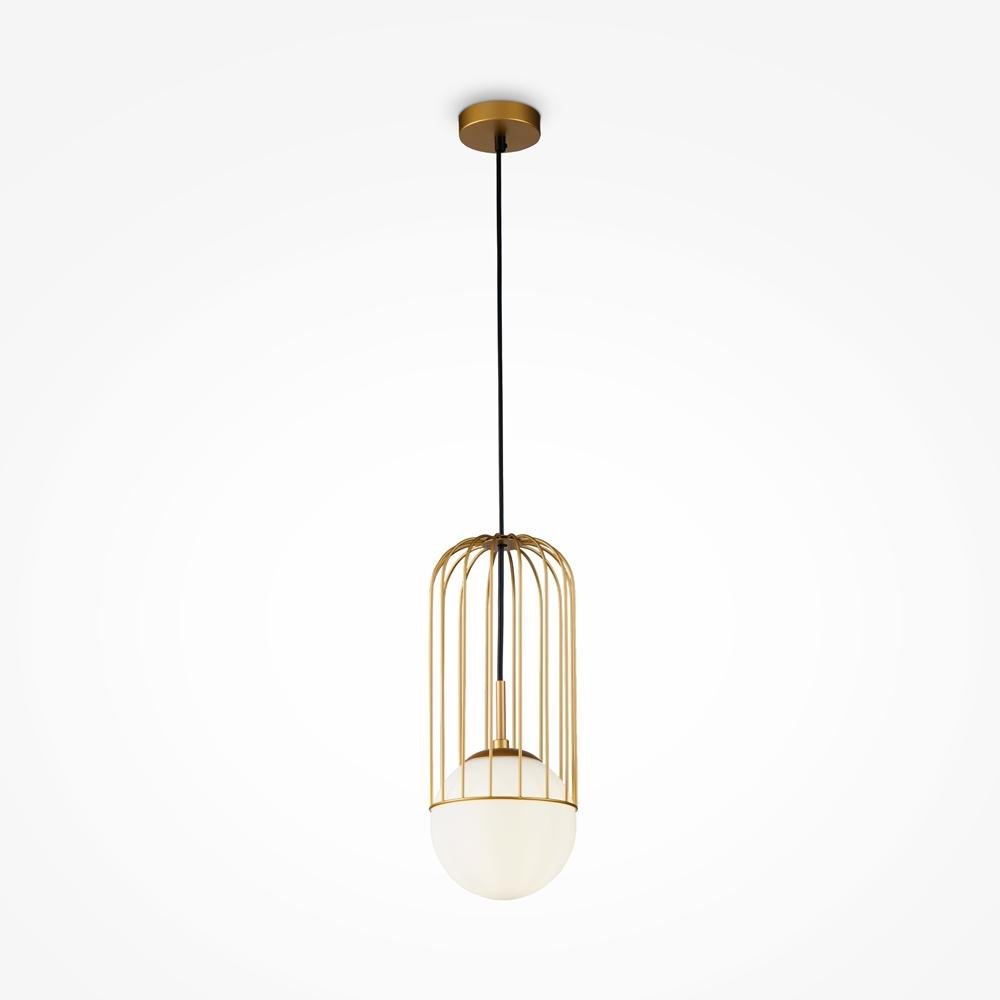 M P362PL-01G Závěsné svítidlo Telford E27 40W bílá/zlatá kov/sklo moderní - MAYTONI