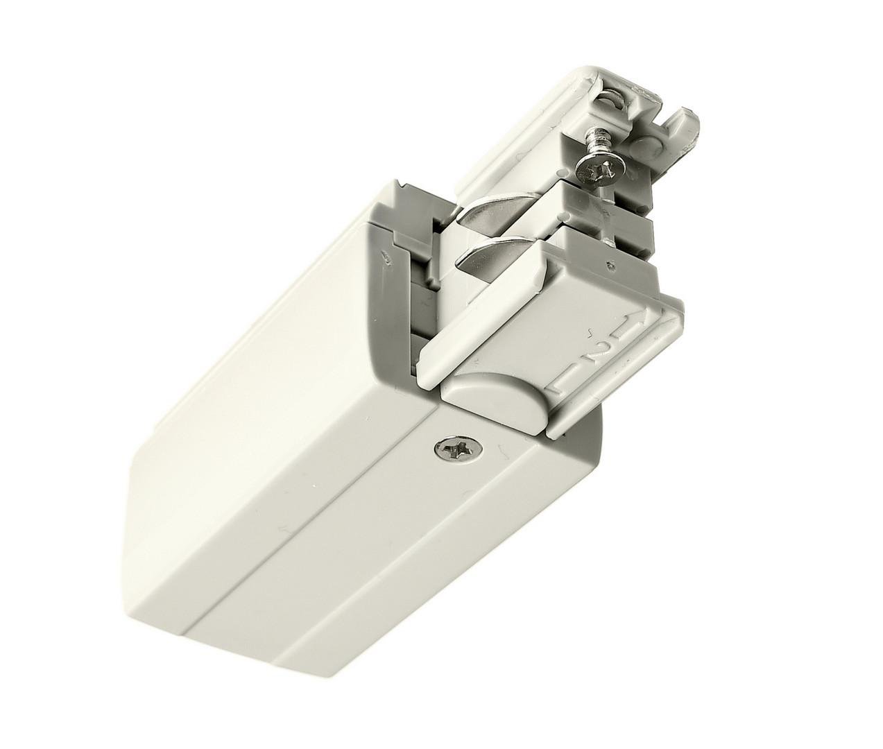 IMPR 710009 Deko-Light kolejnicový systém 3-fázový 230V D Line elektrické napájení levé 230V bílá RAL 9016 98,5 - LIGHT IMPRESSIONS