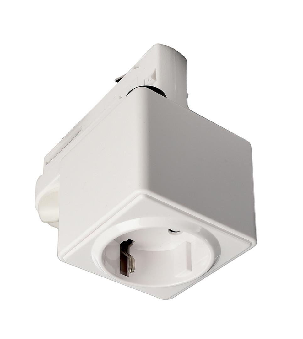 IMPR 710024 Deko-Light kolejnicový systém 3-fázový 230V D Line adaptér se zásuvkou 230V bílá RAL 9016 58,5 - LIGHT IMPRESSIONS