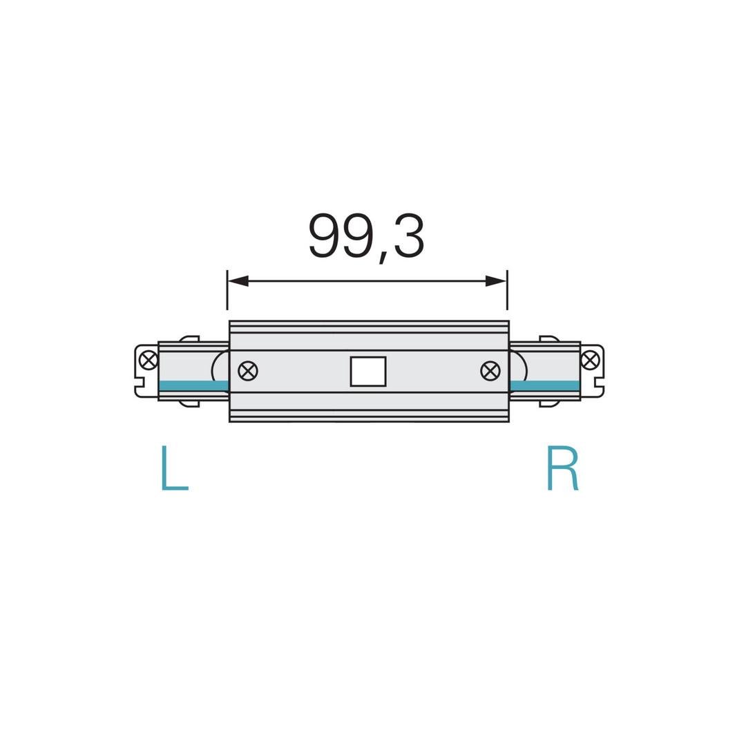 IMPR 710043 Deko-Light kolejnicový systém 3-fázový 230V D Line elektrické prodlužovací spojení možnost napájení levé-pravé 230V šedá RAL 7040 166 (obrázek 4)