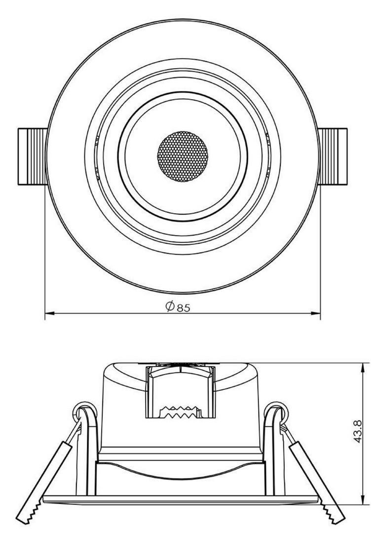 IMPR 565337 Deko-Light stropní vestavné svítidlo SMD-68-230V-2700K-kulaté 230V 6,5W 2700 K 510 lm bílá RAL 9016 (obrázek 5)