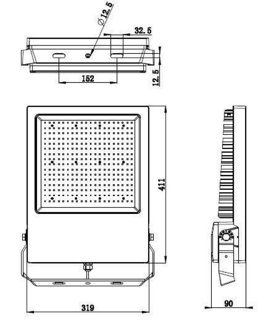 IMPR 732096 Deko-Light podlahové a nástěnné a stropní svítidlo Atik 230V 152W 4000 K 21350 lm 319 tmavě černá RAL 9005 (obrázek 3)