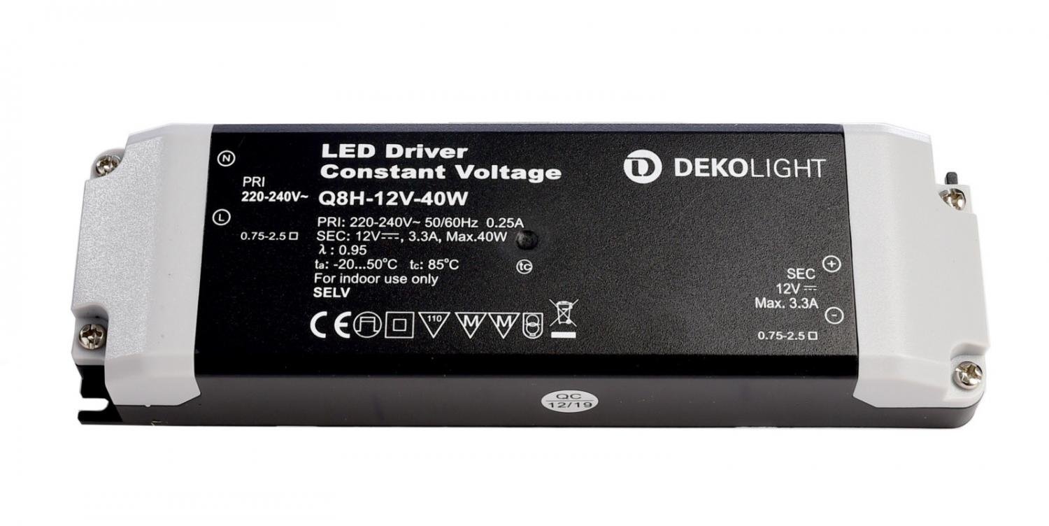 Deko-Light napájení BASIC, CV, Q8H-12-40W konstantní napětí 0-3300 mA IP20 12V DC 40,00 W 862162