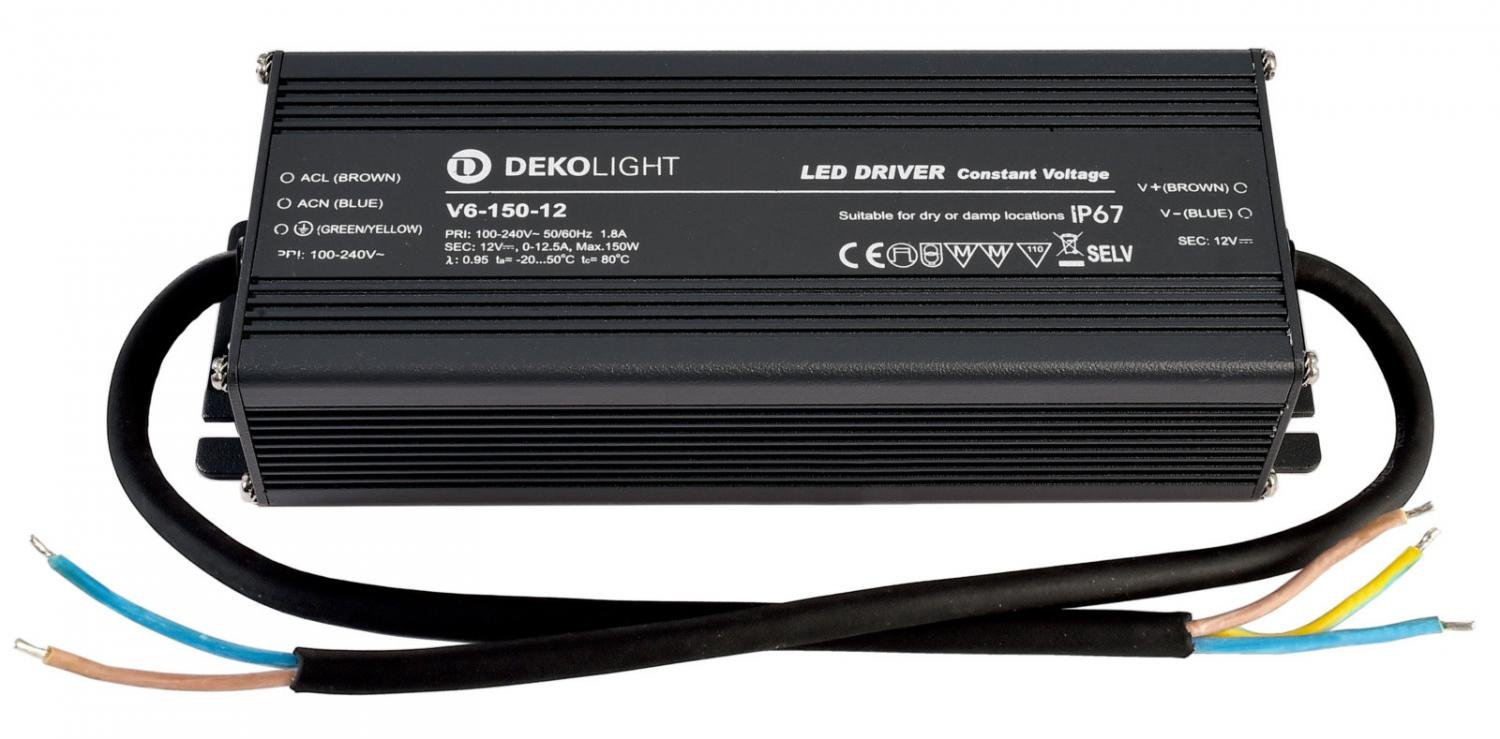 Deko-Light napájení IP, CV, V6-150-12 konstantní napětí 0-12500 mA IP67 12V DC 150,00 W 872086