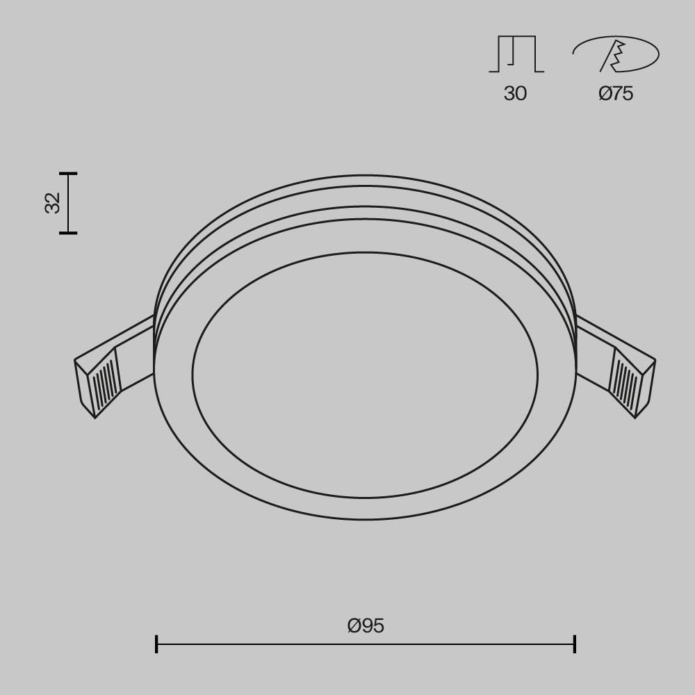 M DL303-L12B Vestavné svítidlo Phanton DL303-L12B - MAYTONI (obrázek 7)