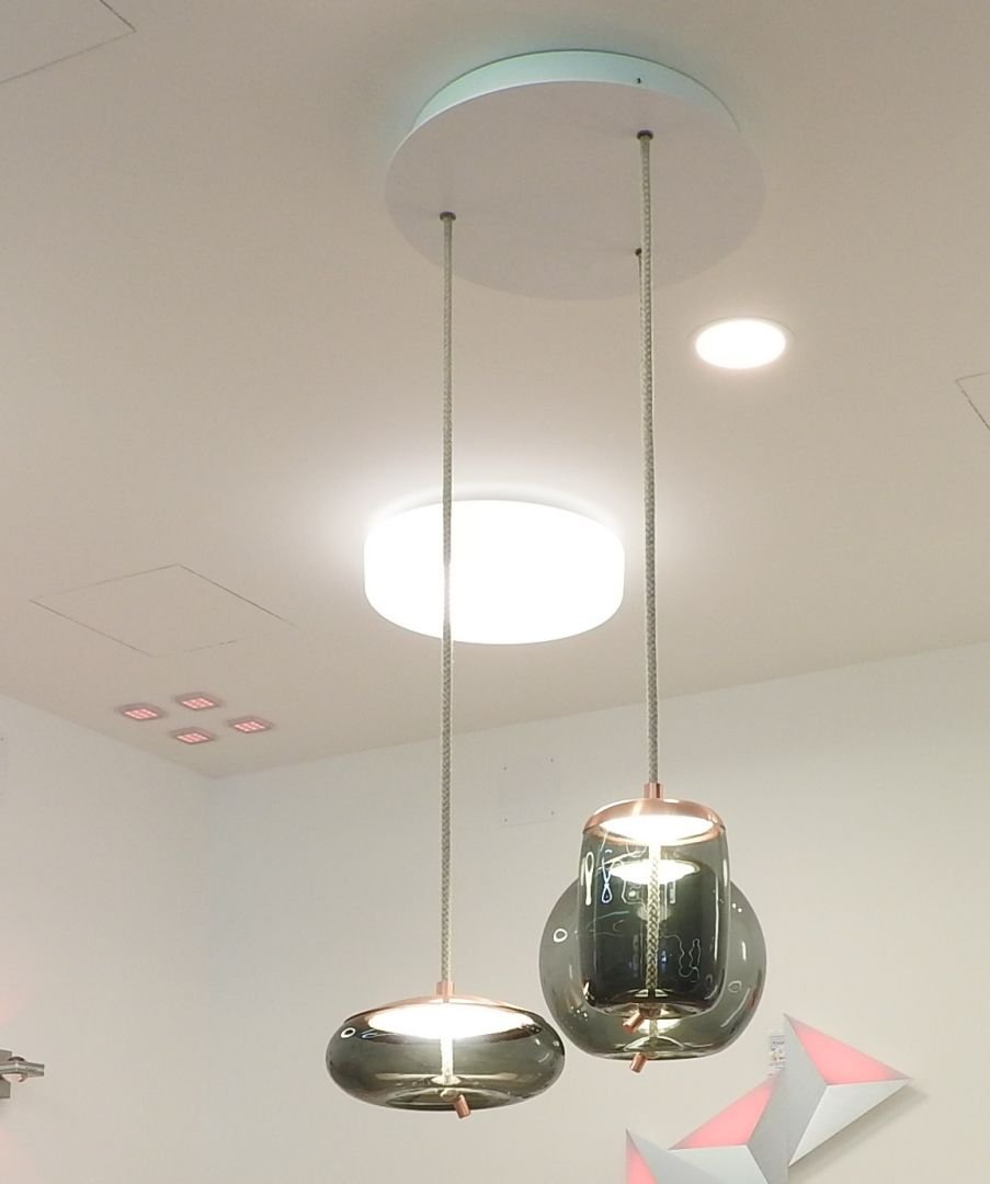 Levně BRO KNOTMIX Závěsné svítidlo KNOT SMALL III (DISCO+CILINDRO+SFERA) sklo LED 3x10W 2700K - BROKIS