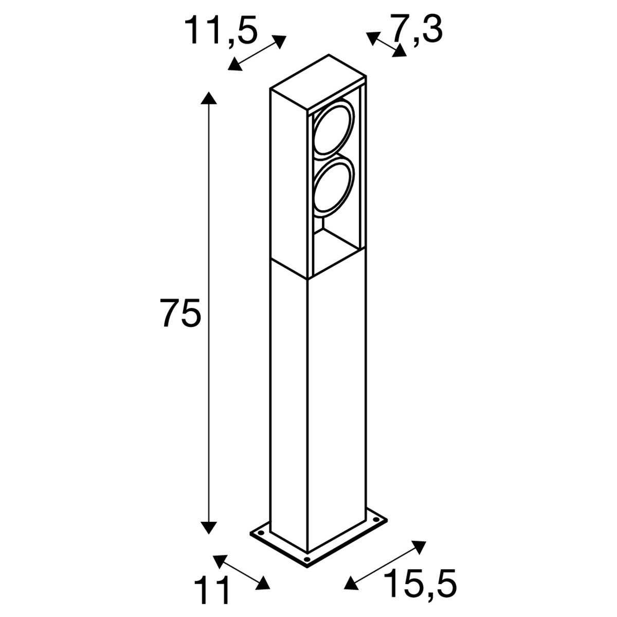 LA 1004751 ESKINA FRAME 75 FL venkovní LED stojací svítidlo double antracit CCT switch 3000/4000 K - BIG WHITE (SLV) (obrázek 10)