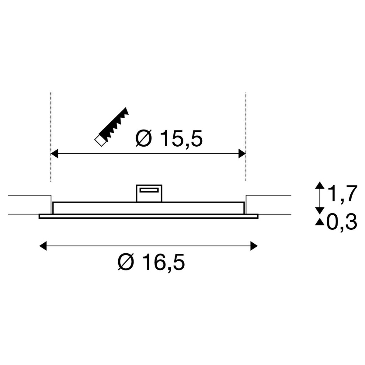 LA 1004695 SENSER 18 DL vnitřní LED stropní zápustné svítidlo kulaté bílé, 4000 K - BIG WHITE (SLV) (obrázek 5)