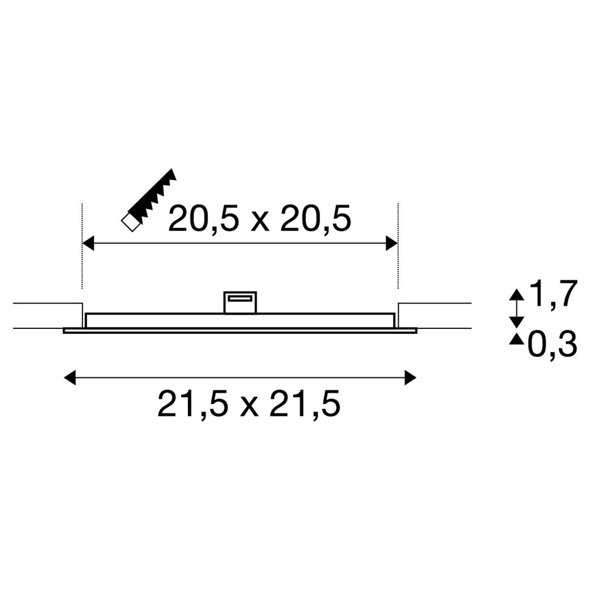 LA 1004699 SENSER 24 DL vnitřní LED stropní zápustné svítidlo hranaté bílé, 4000 K - BIG WHITE (SLV) (obrázek 4)