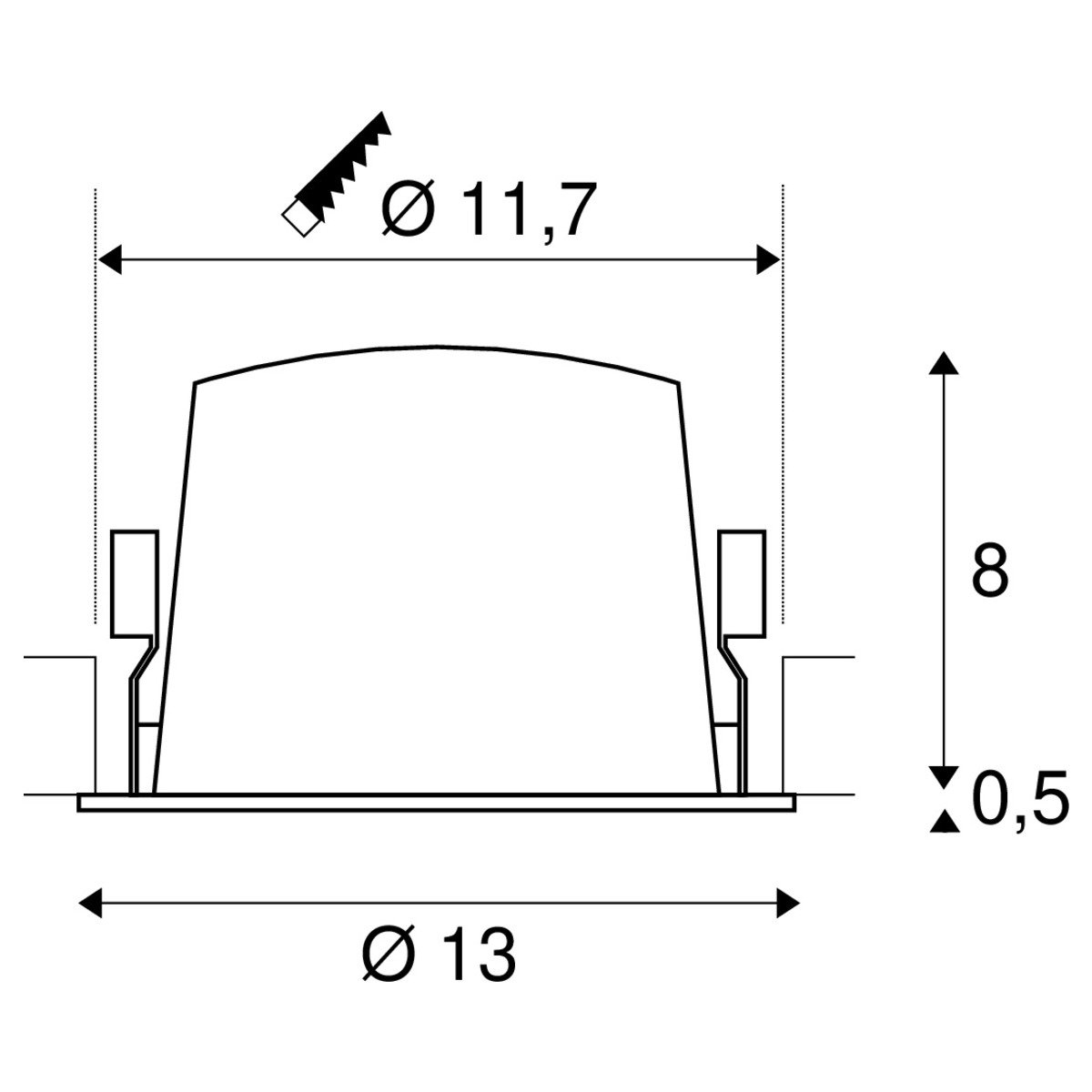 LA 1003945 NUMINOS® DL L vnitřní LED zápustné stropní svítidlo černá/chrom 3000 K 55° - BIG WHITE (SLV) (obrázek 4)