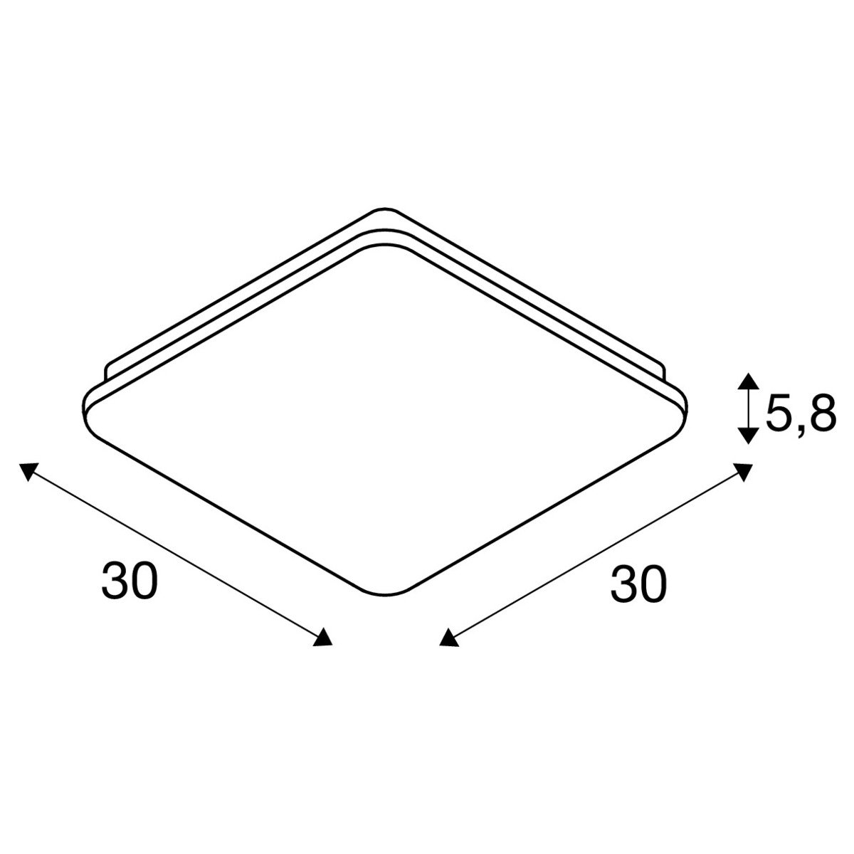 LA 1005088 SIMA SENSOR vnitřní LED nástěnné a stropní přisazené svítidlo hranaté bílé, 3000 K - BIG WHITE (SLV) (obrázek 7)