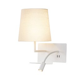Obrázek pro produkt SOMNILA FLEX vnitřní nástěnné svítidlo LED 3000K, bílá, verze vlevo vč. USB přípojky - BIG WHITE (SLV)