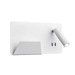 Obrázek pro produkt SOMNILA SPOT vnitřní nástěnné svítidlo LED 3000K, bílá, verze vlevo vč. USB přípojky - BIG WHITE (SLV)