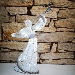 Obrázek pro produkt Světelný anděl  50cm, ledově bílý na baterie
