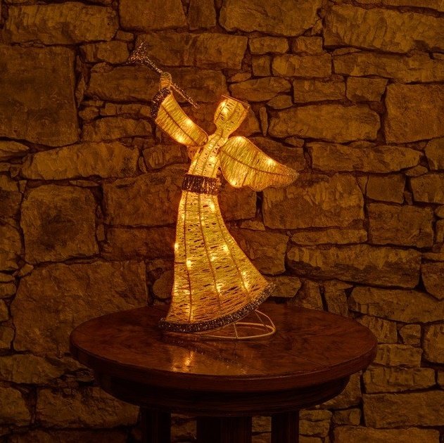 DLED 3DA50W Světelný vánoční anděl, 50 cm, teple bílý, 40 LED diod (obrázek 2)