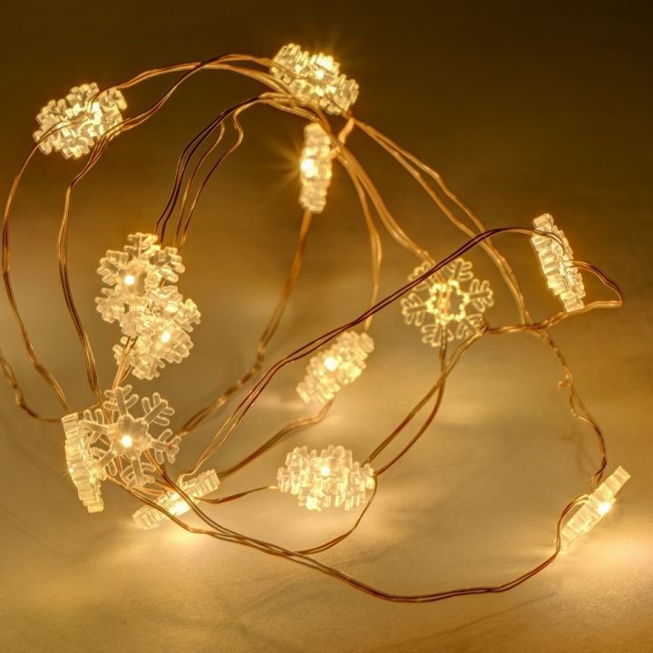 DLED BL33W LED světelný řetěz na baterie vločky, 2,3 m, teplá bílá, 20 diod