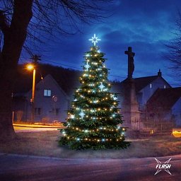 Obrázek pro produkt LED světelná sada na stromy vysoké 3-5m, teplá bílá s Flash, ledové dekory EFD15S1