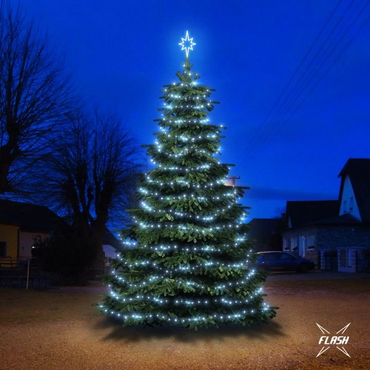 DLED TFS201 LED světelná sada na stromy vysoké 6-8m, ledová bílá s Flash