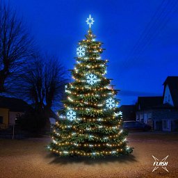 Obrázek pro produkt LED světelná sada na stromy vysoké 6-8m, teplá bílá s Flash, ledové dekory EFD01