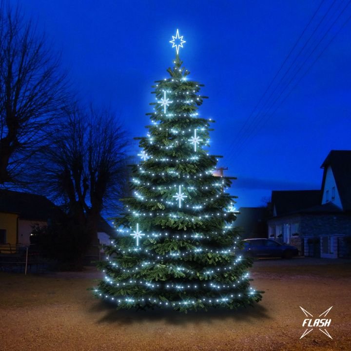 DLED TFS2025 LED světelná sada na stromy vysoké 6-8m, ledová bílá s Flash, dekory EFD15S2