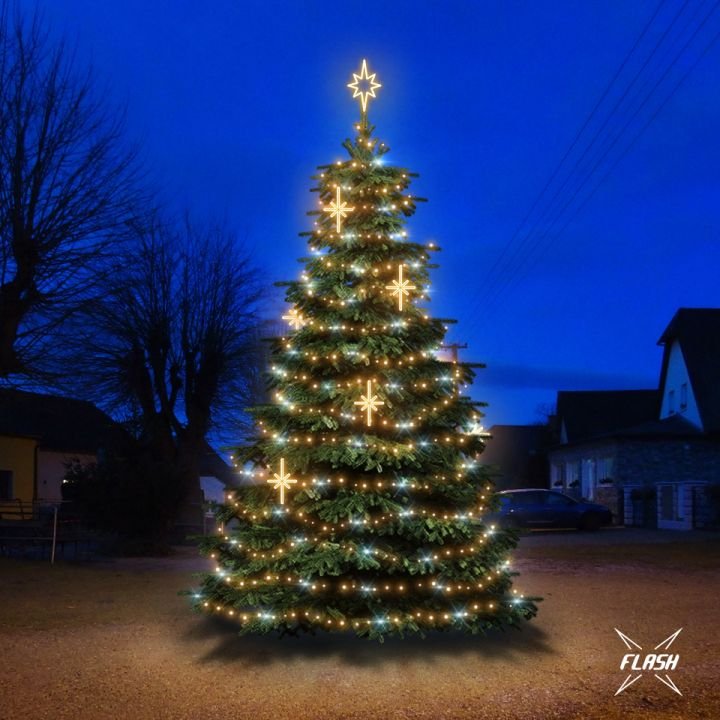 DLED TFS2025W LED světelná sada na stromy vysoké 6-8m, teplá bílá s Flash, dekory EFD15WS2