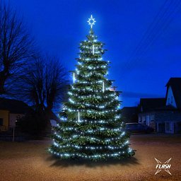 Obrázek pro produkt LED světelná sada na stromy vysoké 6-8m, ledová bílá s Flash, s padajícím sněhem