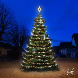 Obrázek pro produkt LED světelná sada na stromy vysoké 6-8m, teplá bílá s Flash, s padajícím sněhem