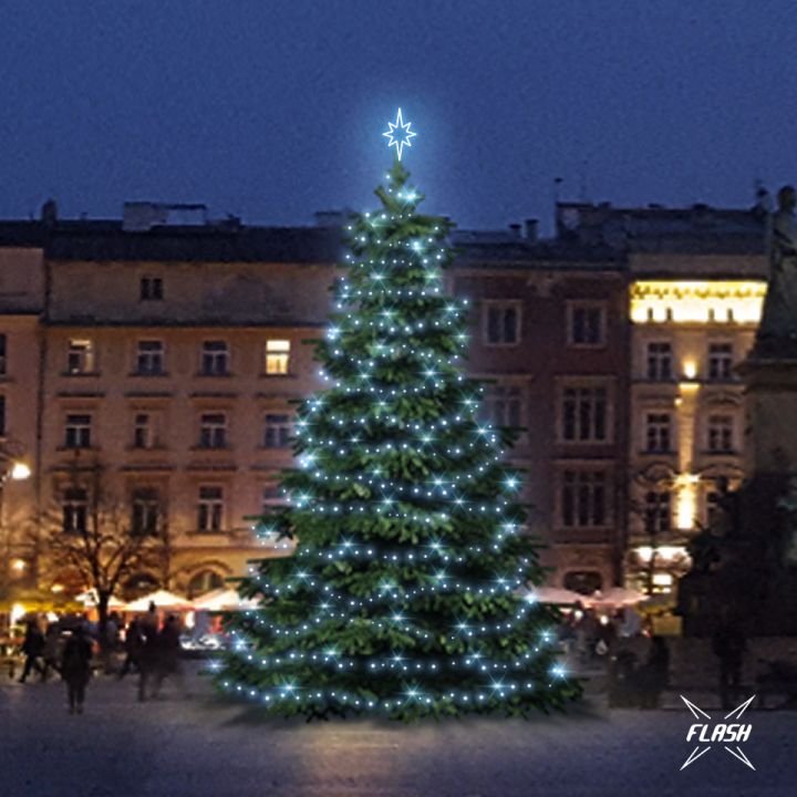 DLED TFS301 LED světelná sada na stromy vysoké 9-11m, ledová bílá s Flash