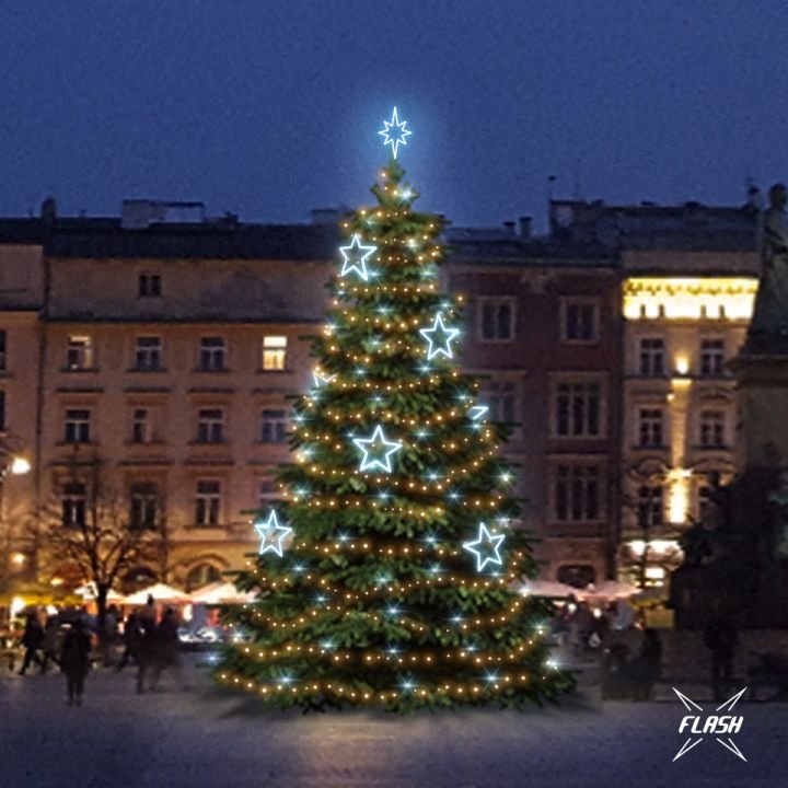 Levně DLED TFS3026A LED světelná sada na stromy vysoké 9-11m, teplá bílá s Flash, ledové dekory 8EFD13