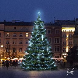 Obrázek pro produkt LED světelná sada na stromy vysoké 9-11m, ledová bílá s Flash, s padajícím sněhem