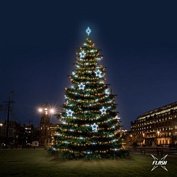 Obrázek pro produkt LED světelná sada na stromy vysoké 12-14m, teplá bílá s Flash, ledové dekory 8EFD13
