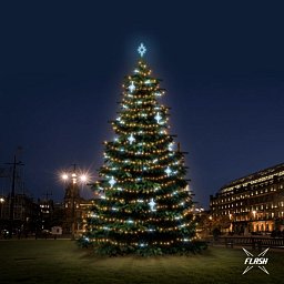 Obrázek pro produkt LED světelná sada na stromy vysoké 12-14m, teplá bílá s Flash, ledové dekory EFD15S2