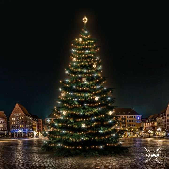 DLED TFS7021W LED světelná sada na stromy vysoké 21-23m, teplá bílá s Flash, dekory EFD02W