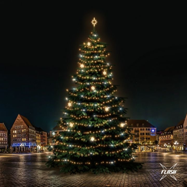 Levně DLED TFS7022W LED světelná sada na stromy vysoké 21-23m, teplá bílá s Flash, dekory EFD05W