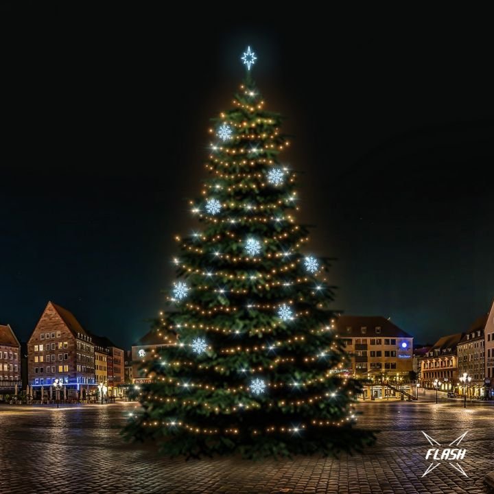 Levně DLED TFS7023A LED světelná sada na stromy vysoké 21-23m, teplá bílá s Flash, ledové dekory 8EFD08